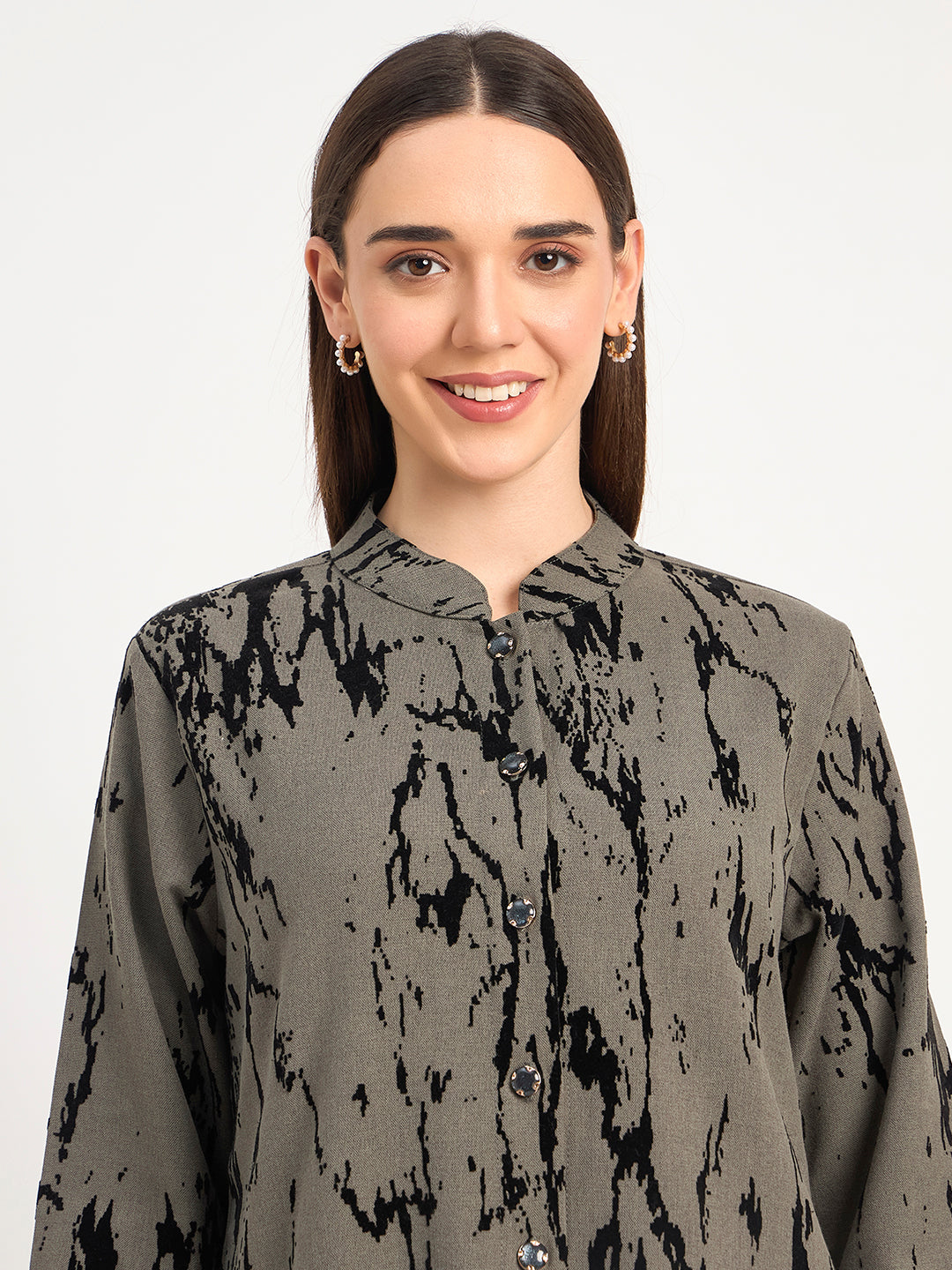 Women’s Warm Abstract Pattern Co-Ord Suit Set