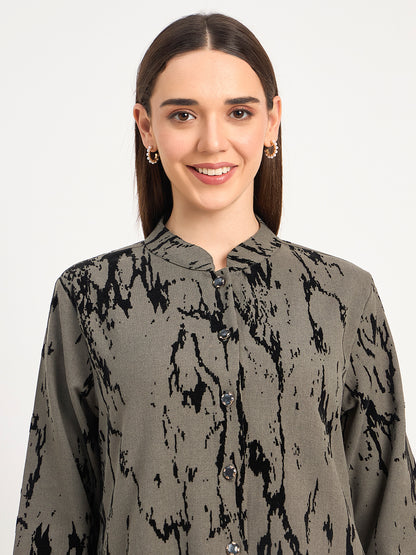 Women’s Warm Abstract Pattern Co-Ord Suit Set