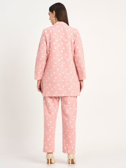 Women’s Pink Floral Winter Co-Ord Set