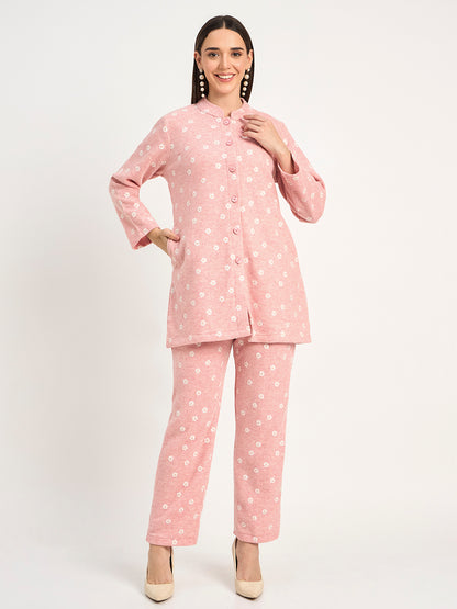 Women’s Pink Floral Winter Co-Ord Set