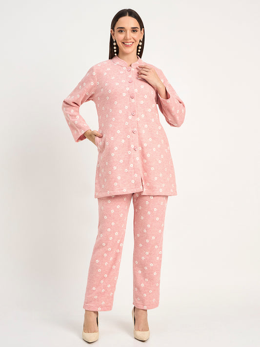 Women’s Pink Floral Winter Co-Ord Set