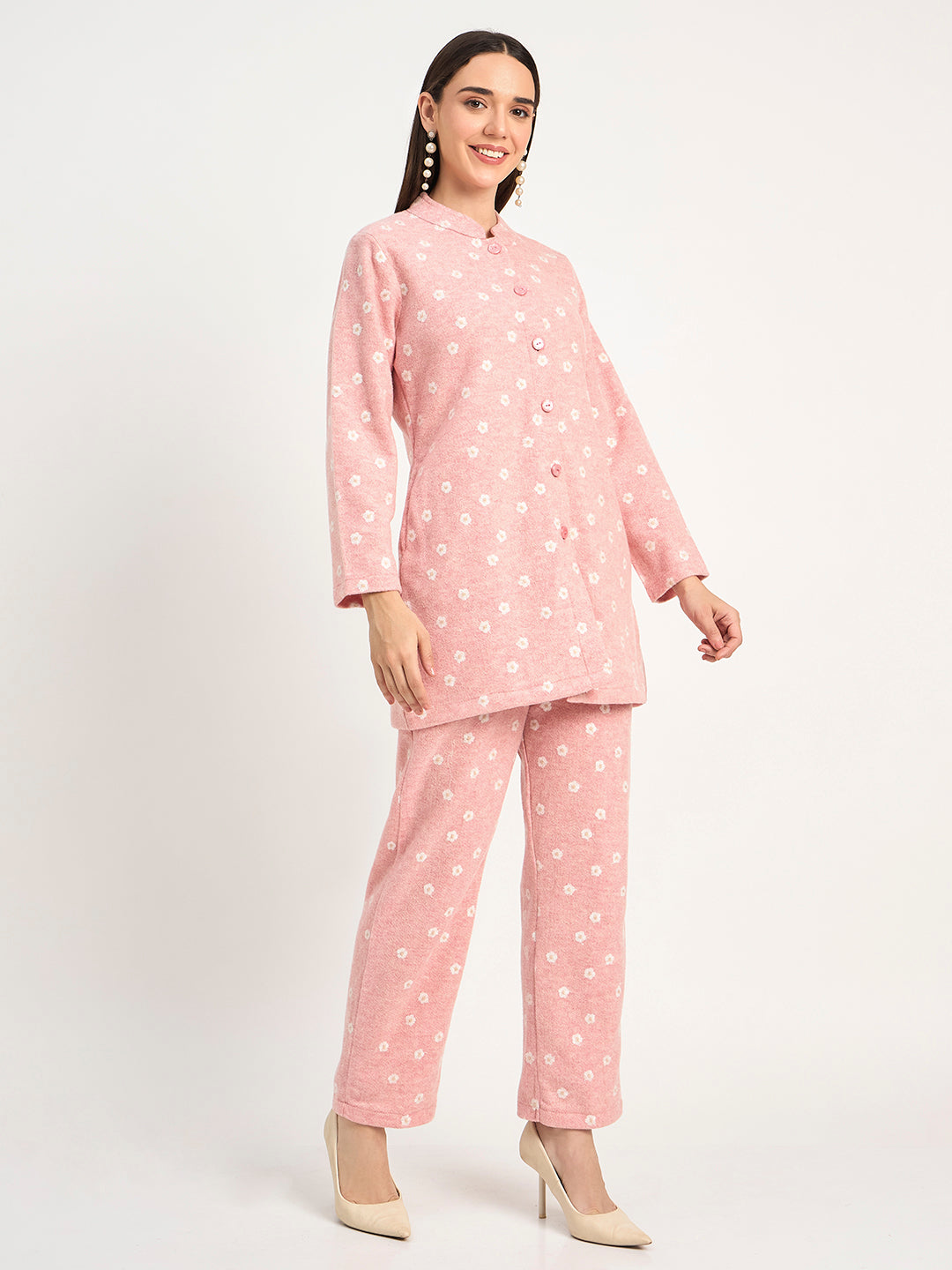 Women’s Pink Floral Winter Co-Ord Set