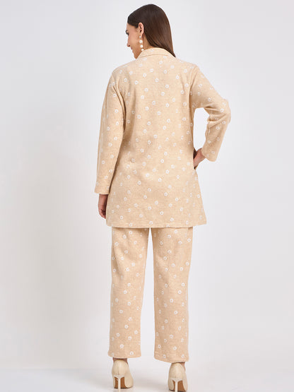 Floral Pattern Winter Co-Ord for Women
