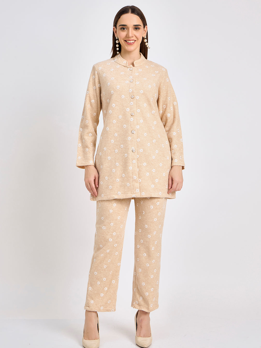 Floral Pattern Winter Co-Ord for Women