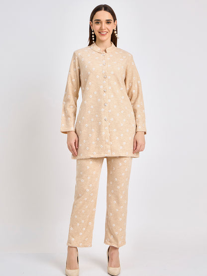 Floral Pattern Winter Co-Ord for Women