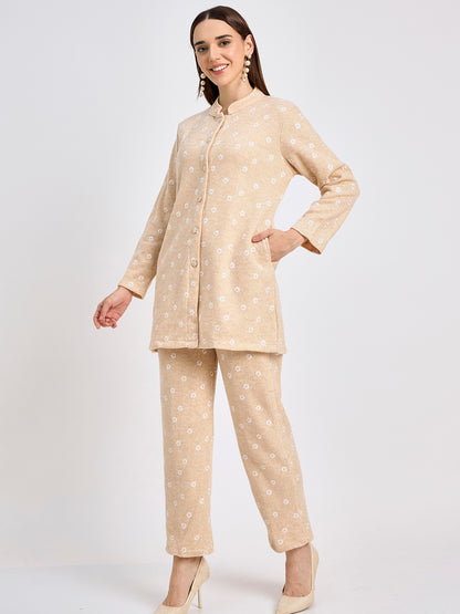 Floral Pattern Winter Co-Ord for Women