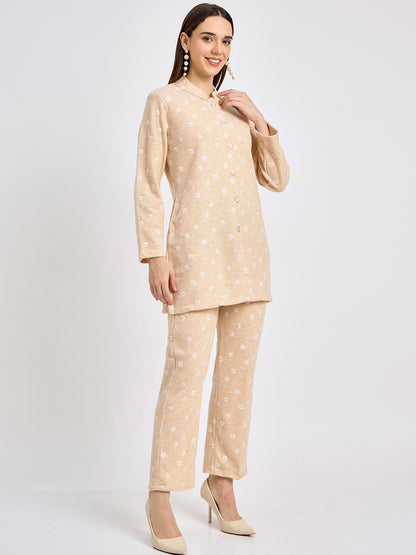 Floral Pattern Winter Co-Ord for Women