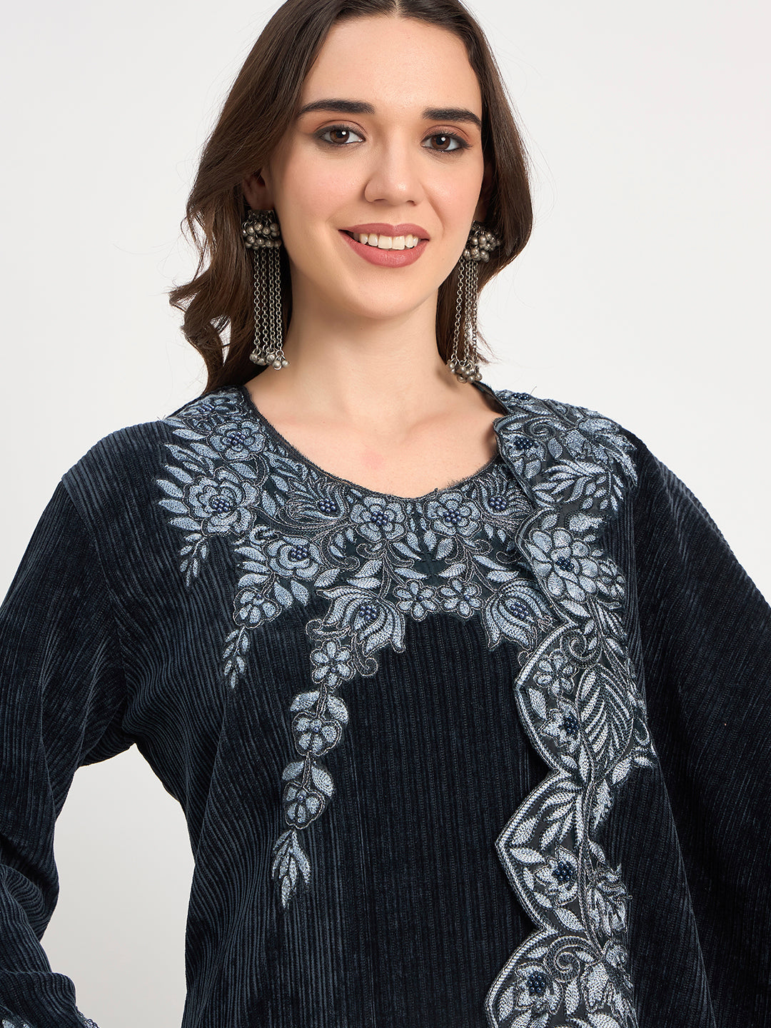 Premium Black  Embroidered Winter Suit for Festive Wear